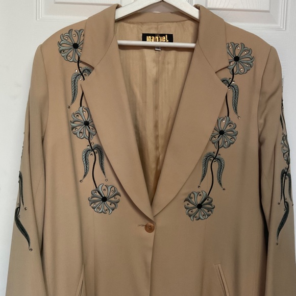 Tan Duster Jacket Embroidered and Embellished by Manuel Cuevas Women’s size 14 - Picture 5 of 16